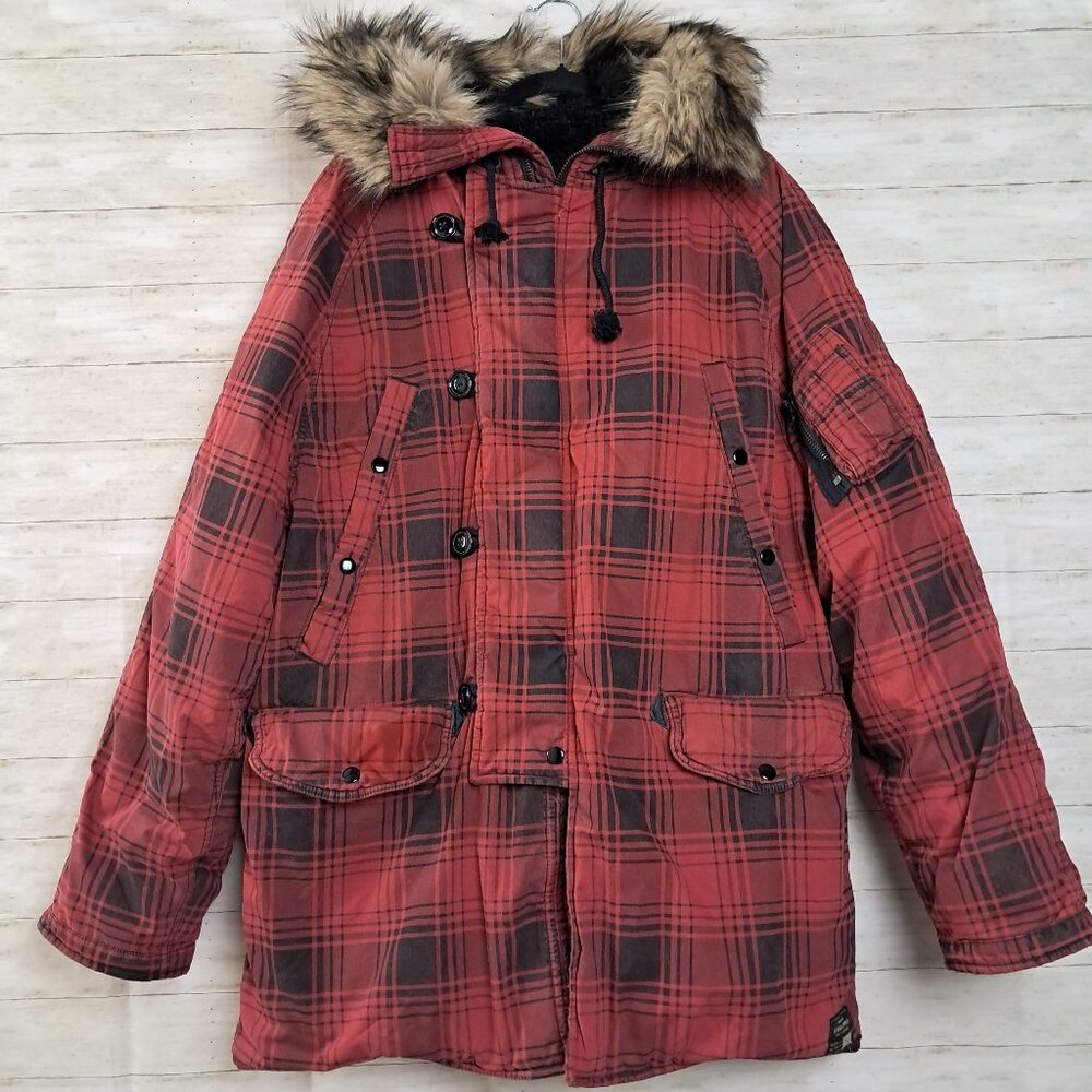 Denim & Supply Ralph Lauren Down Plaid Parka Coat Large